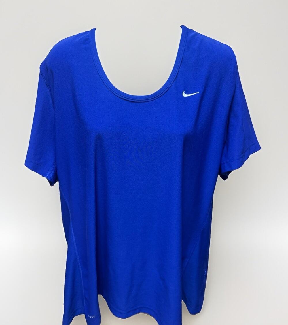 Nike Dri-FIT Womens 1X Blue The Nike Tee Short Sleeve Athletic Shirt Casual